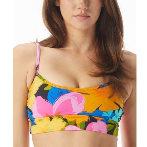 SUNDAZED Gianna Floral-Print Mid-Line Bikini Top, swimsuit top - Picture 2 of 7